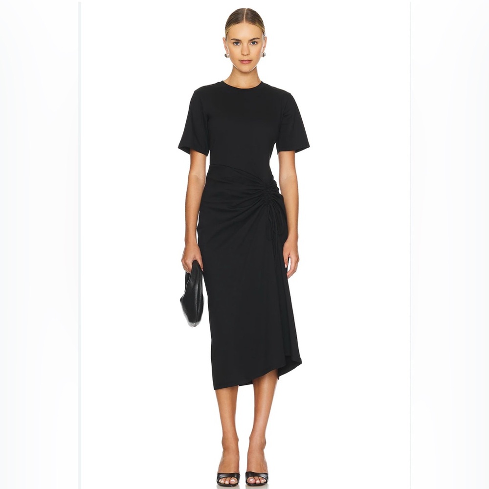 Frame Ruched Cotton Midi-Dress XS $350